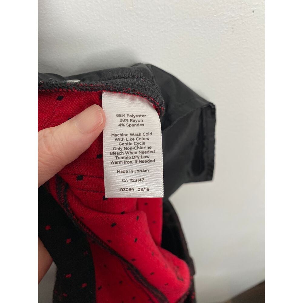 Talbots Factory Black with Red Polka Dot Ankle Pants Size 8 - Picture 8 of 8